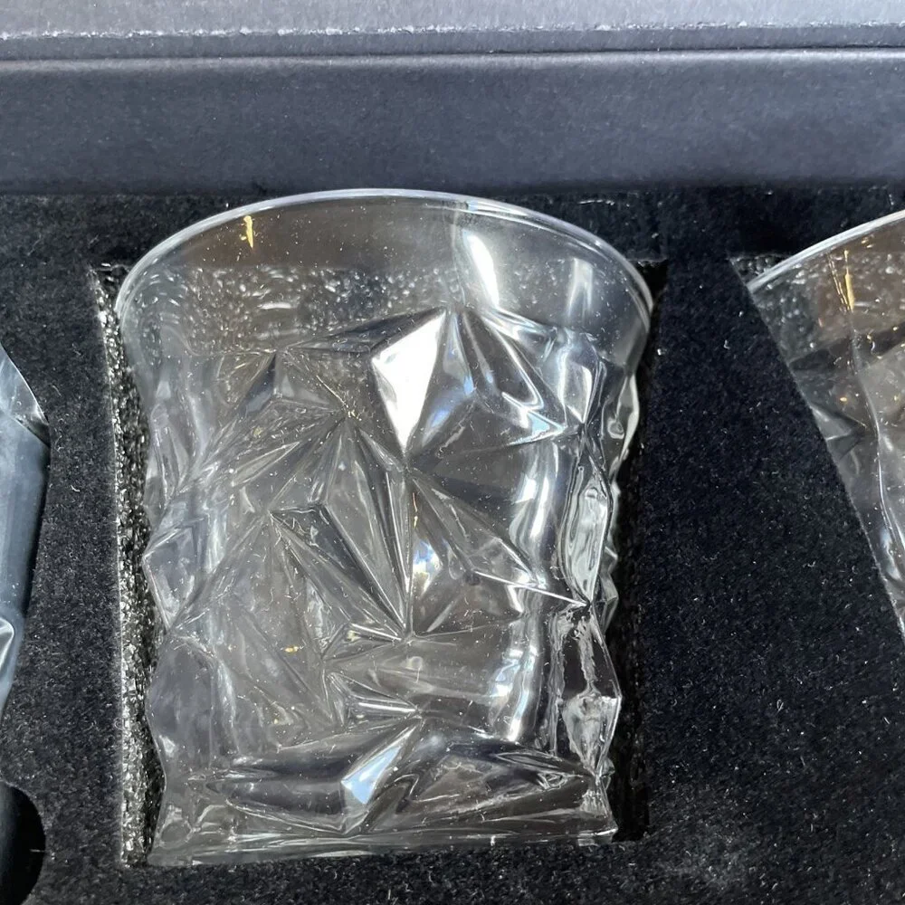 NEW Kollea Whiskey Glasses Gift Set Crystal Ice Cubes Tongs Barware Elegance